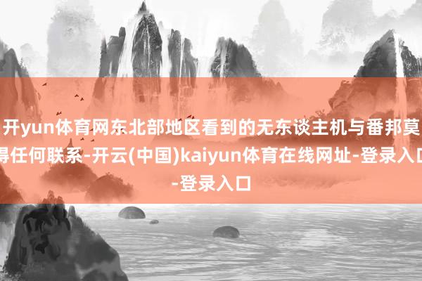 开yun体育网东北部地区看到的无东谈主机与番邦莫得任何联系-开云(中国)kaiyun体育在线网址-登录入口