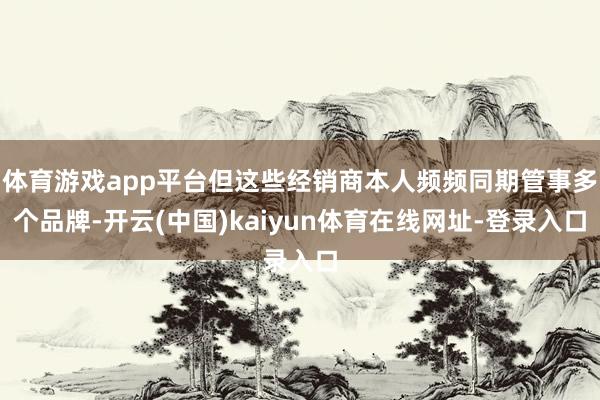 体育游戏app平台但这些经销商本人频频同期管事多个品牌-开云(中国)kaiyun体育在线网址-登录入口