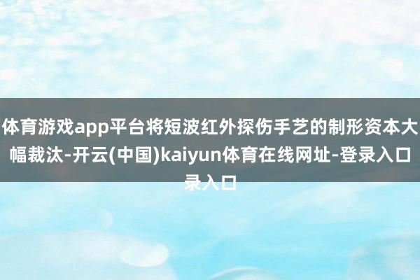 体育游戏app平台将短波红外探伤手艺的制形资本大幅裁汰-开云(中国)kaiyun体育在线网址-登录入口