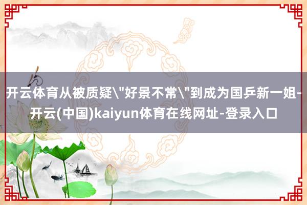 开云体育从被质疑