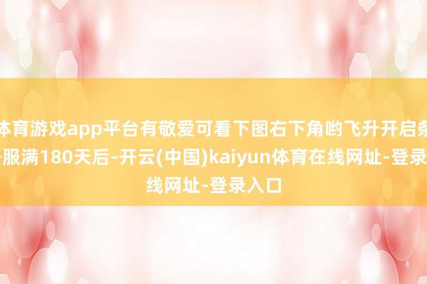 体育游戏app平台有敬爱可看下图右下角哟飞升开启条目开服满180天后-开云(中国)kaiyun体育在线网址-登录入口