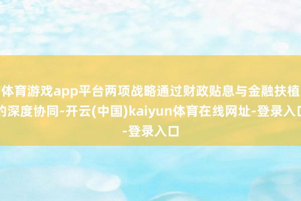 体育游戏app平台两项战略通过财政贴息与金融扶植的深度协同-开云(中国)kaiyun体育在线网址-登录入口