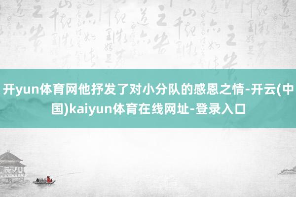 开yun体育网他抒发了对小分队的感恩之情-开云(中国)kaiyun体育在线网址-登录入口