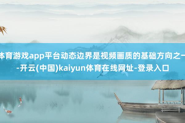 体育游戏app平台动态边界是视频画质的基础方向之一-开云(中国)kaiyun体育在线网址-登录入口